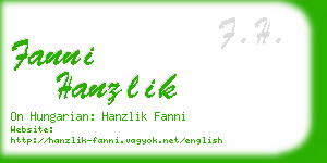 fanni hanzlik business card